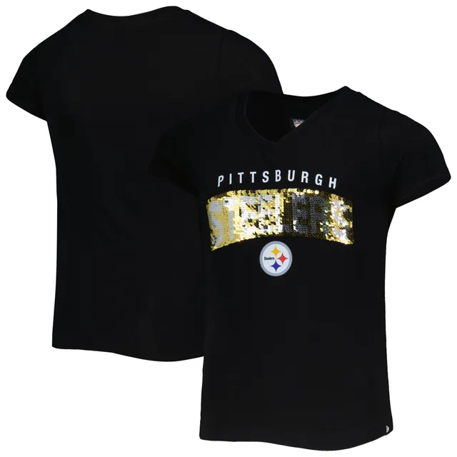 Pittsburgh Pirates New Era Women's Baby Jersey V-Neck T-Shirt - Black