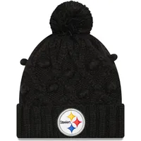 NWE STL NOIR NFL Junior FILLES TOASTY CUFFED POM KNIT HATYTHGRL