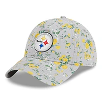 Casquette ajustable New Era Pittsburgh Steelers Bouquet 9TWENTY pour filles et jeunes, gris