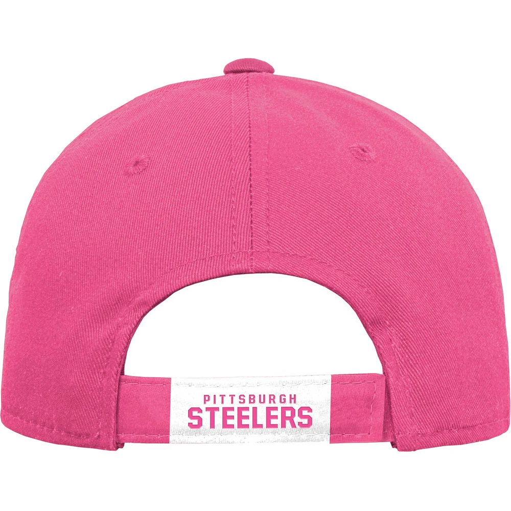 Casquette ajustable Pittsburgh Steelers rose pour jeune fille