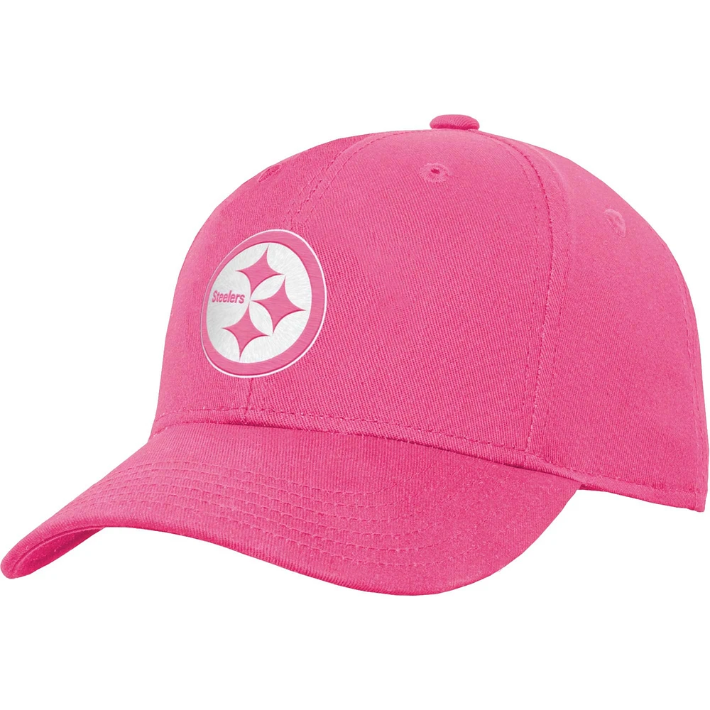 Girls Youth Pink Pittsburgh Steelers Adjustable Hat