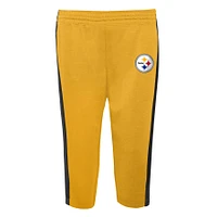 Infant Black/Gold Pittsburgh Steelers Little Kicker - Long Sleeve Bodysuit & Pants Set