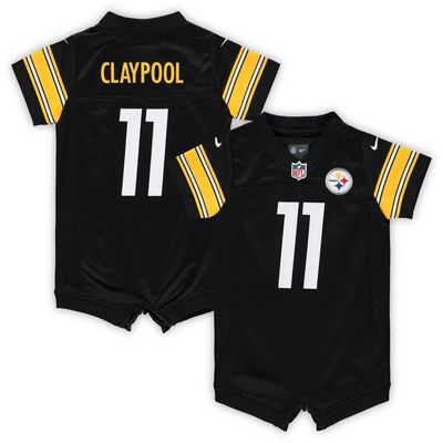 Infant Nike Chase Claypool Black Pittsburgh Steelers Game Romper Jersey