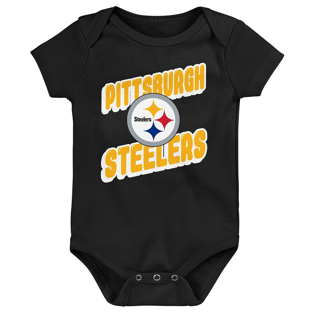 Ensemble de trois bodies pour bébé Pittsburgh Steelers Play Day