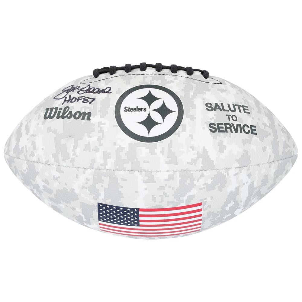 Joe Greene Pittsburgh Steelers Autographed 2024 Salute To Service Wilson Football with "HOF 87" Inscription