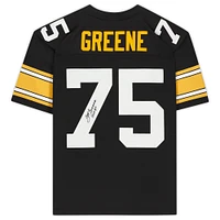 Joe Greene Pittsburgh Steelers Autographed Mitchell & Ness Black Replica Jersey with "HOF 87" Inscription