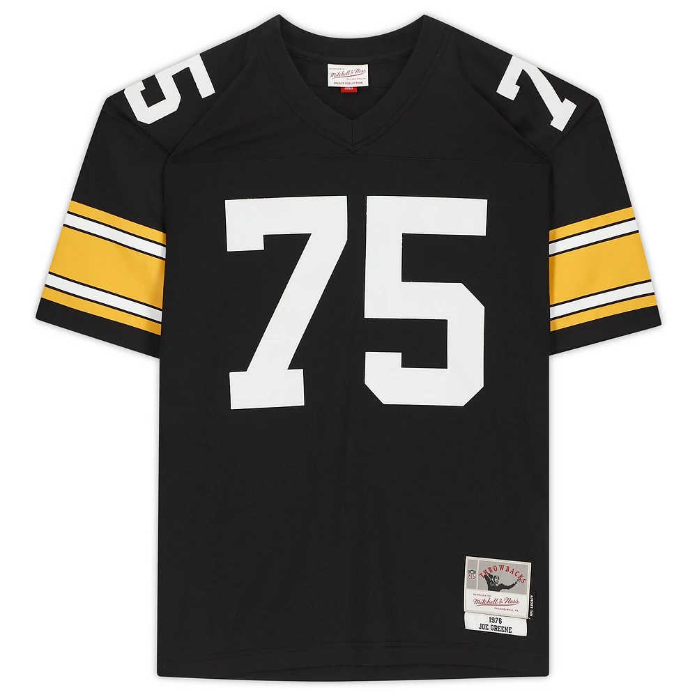 Joe Greene Pittsburgh Steelers Autographed Mitchell & Ness Black Replica Jersey with "HOF 87" Inscription