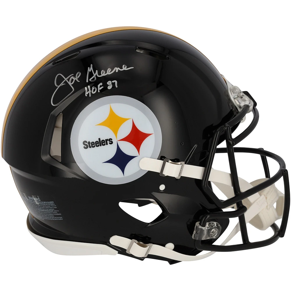 Joe Greene Pittsburgh Steelers Autographed Riddell Speed Authentic Helmet with "HOF 87" Inscription