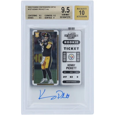Carte de recrue authentifiée 9,5/10 Panini Contenders Optic #127 BGS autographiée par Kenny Pickett des Pittsburgh Steelers - Sous-grades 9,5, 9,5, 9,5, 9
