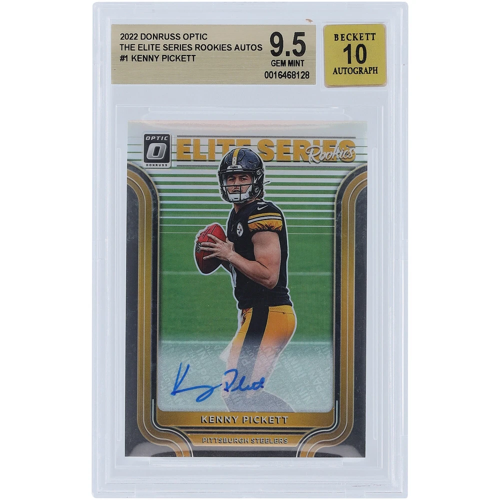Carte de recrue authentifiée 9,5/10 Panini Donruss Optic Elite Series 2022 autographiée par Kenny Pickett des Steelers de Pittsburgh