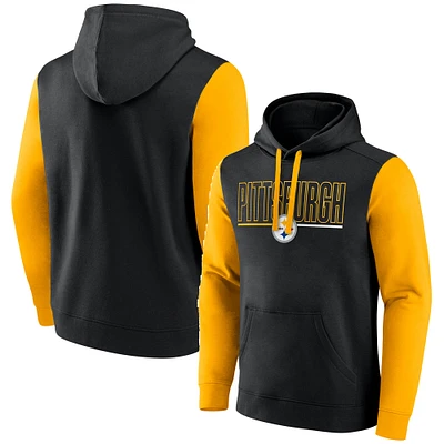 Men's Fanatics Black Pittsburgh Steelers Big & Tall Outline Pullover Hoodie