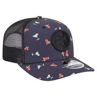Men's New Era  Navy/Black Pittsburgh Steelers Adventure Drinks Pattern 9SEVENTY Stretch-Snap Hat