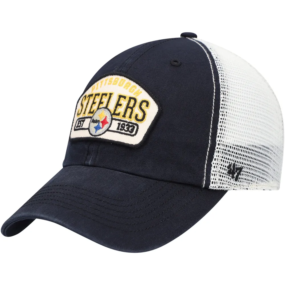 Lids Pittsburgh Steelers '47 Penwald Trucker Clean Up Snapback Hat -  Black/Natural