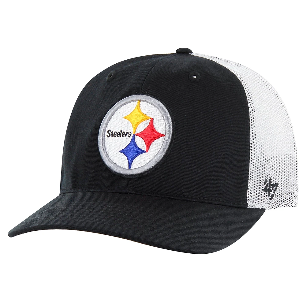 Casquette ajustable non structurée noire/blanche '47 des Steelers de Pittsburgh pour hommes