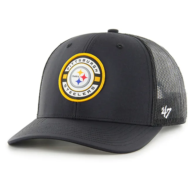 Men's Pittsburgh Steelers '47 Black/White Interlude MVP Trucker Snapback Hat