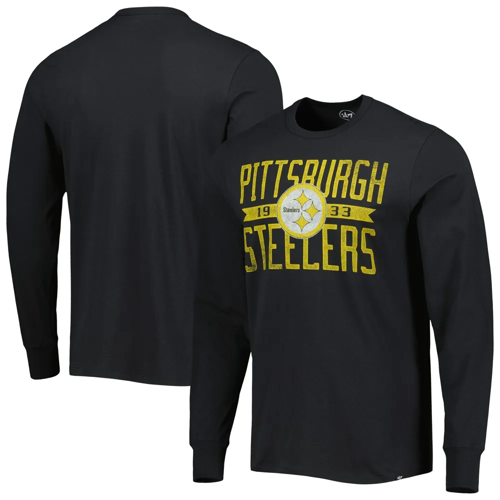 T-shirt à manches longues Franklin pour homme '47 Pittsburgh Steelers Brand Wide Out