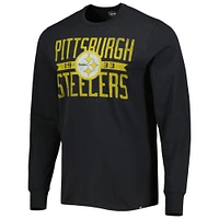 T-shirt à manches longues Franklin pour homme '47 Pittsburgh Steelers Brand Wide Out