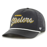 Men's '47 Black Pittsburgh Steelers Fairway Hitch brrr Adjustable Hat