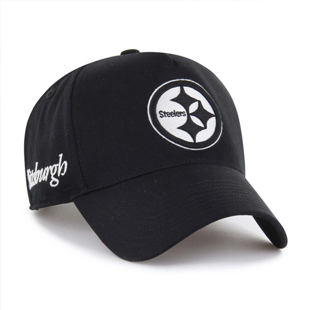 Men's '47 Black Pittsburgh Steelers Foundation Offside Adjustable Hat
