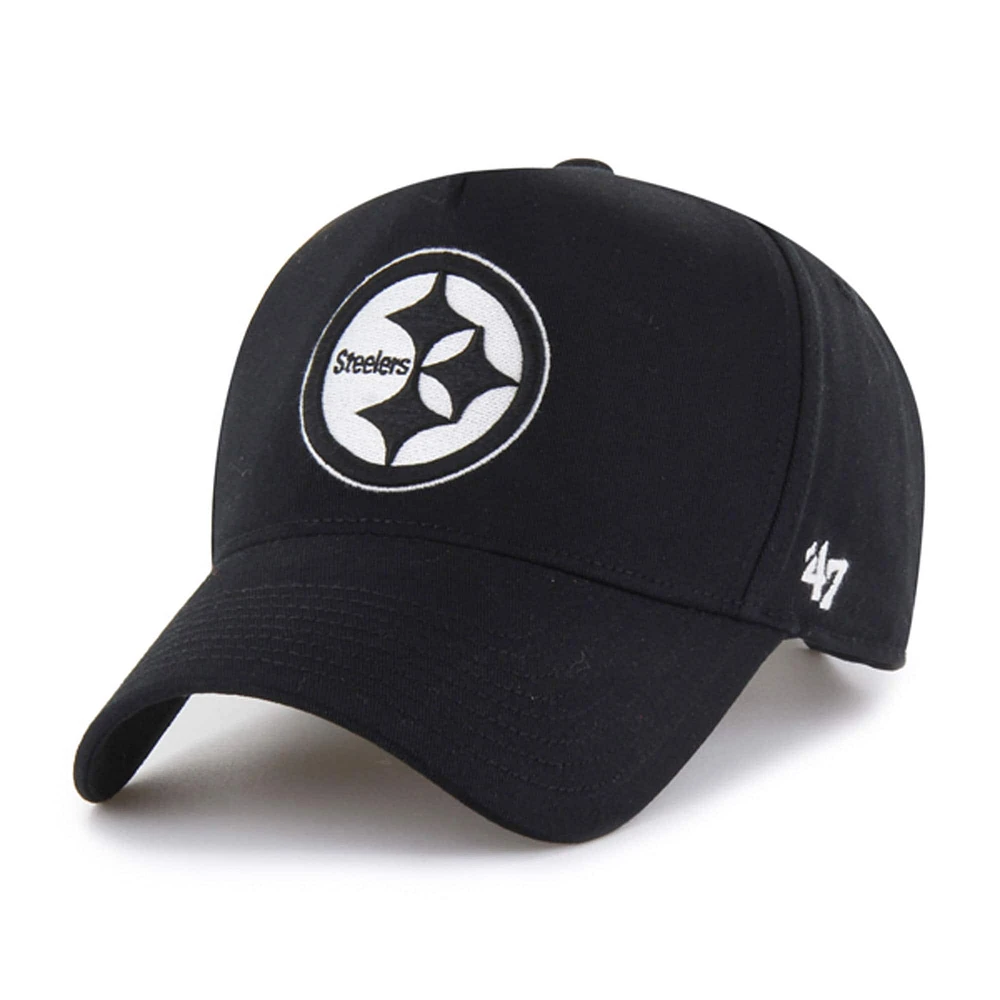 Men's '47 Black Pittsburgh Steelers Foundation Offside Adjustable Hat