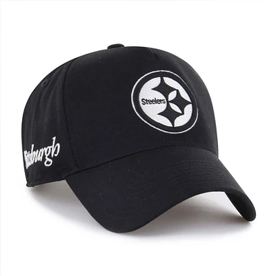Men's '47 Black Pittsburgh Steelers Foundation Offside Adjustable Hat