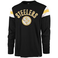 Men's '47 Black Pittsburgh Steelers Franklin Rooted - Long Sleeve T-Shirt