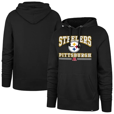 Men's '47 Black Pittsburgh Steelers Packed House Headline Pullover Hoodie