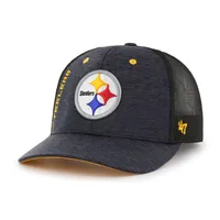 Men's Pittsburgh Steelers '47 Black/White Interlude MVP Trucker Snapback Hat