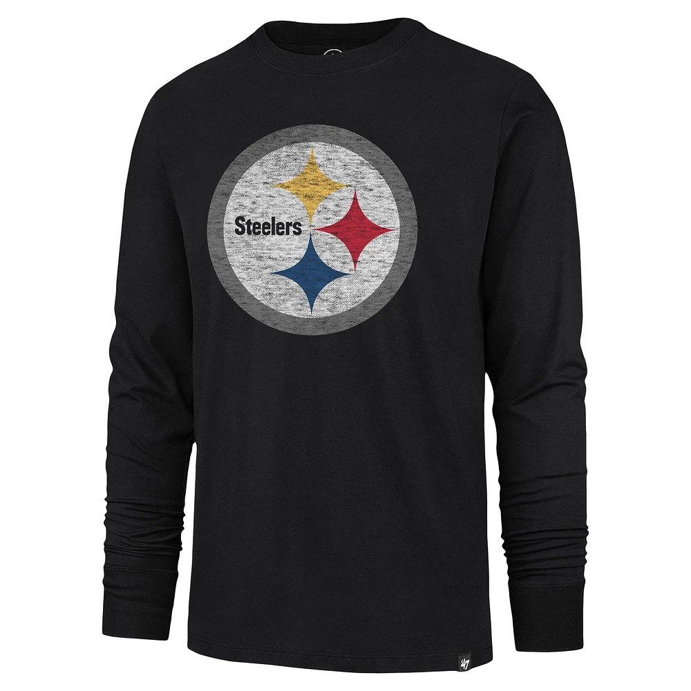 T-shirt noir à manches longues pour hommes '47 Pittsburgh Steelers Premier Franklin