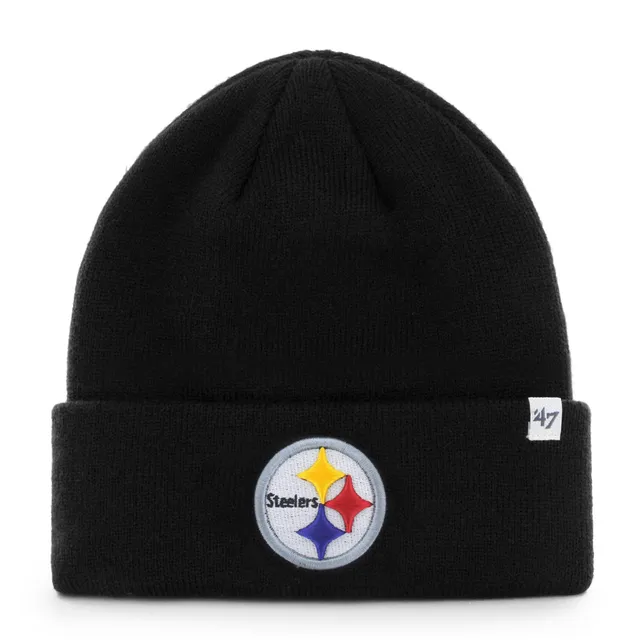 47 Women's '47 Black Pittsburgh Steelers Bauble Cuffed Knit Hat with Pom