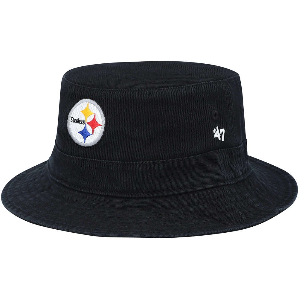 Casquette '47 Black Pittsburgh Steelers Primary Bucket pour homme