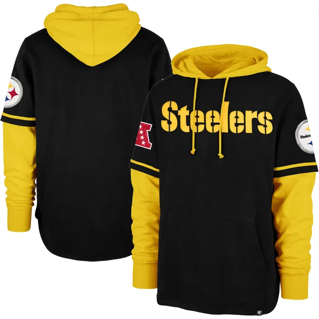 Pittsburgh Steelers Mitchell & Ness Big & Tall Big Face Historic Logo  Fleece Pullover Hoodie - Gold