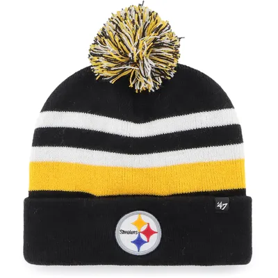 Bonnet en tricot à revers State Line Pittsburgh Steelers '47 pour homme avec pompon