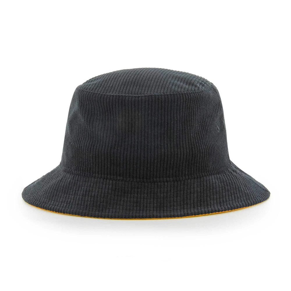 Men's '47 Black Pittsburgh Steelers Thick Cord Bucket Hat