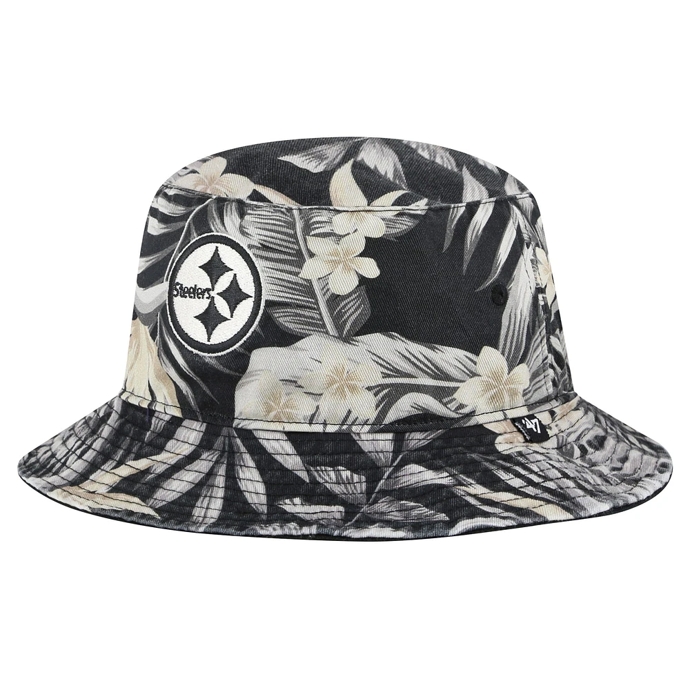 Chapeau bob Tropicalia '47 noir des Pittsburgh Steelers pour hommes