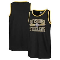 Men's '47  Black Pittsburgh Steelers Winger Franklin Tank Top