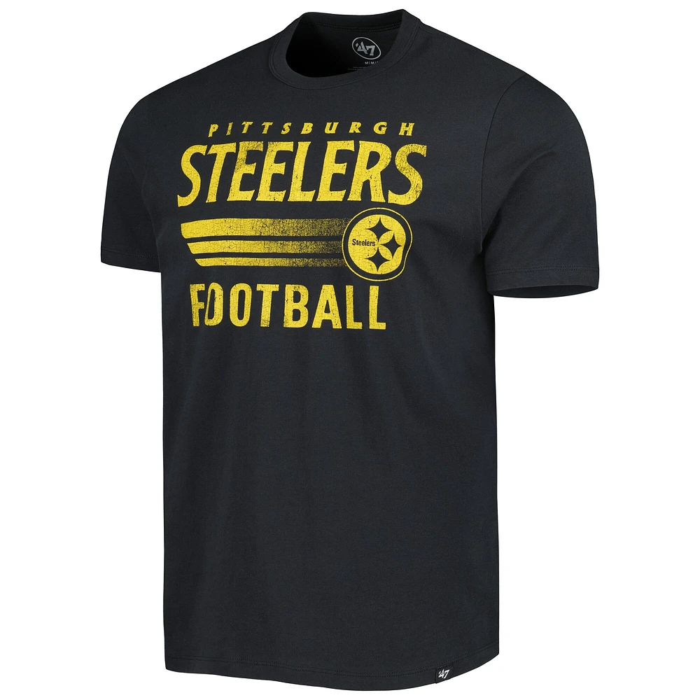 T-shirt '47 Pittsburgh Steelers Wordmark Rider Franklin noir pour homme