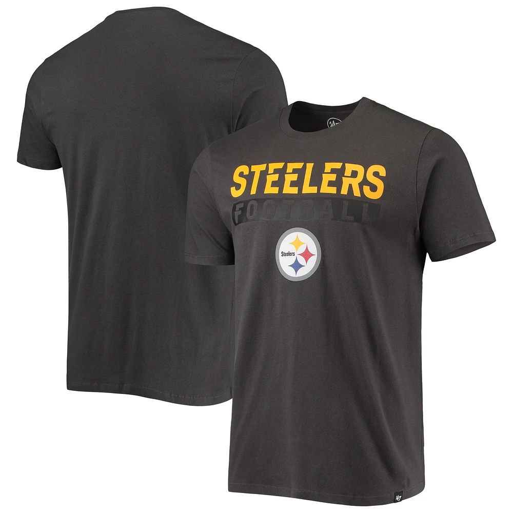 T-shirt Dark Ops Super Rival des Pittsburgh Steelers '47 gris anthracite pour homme