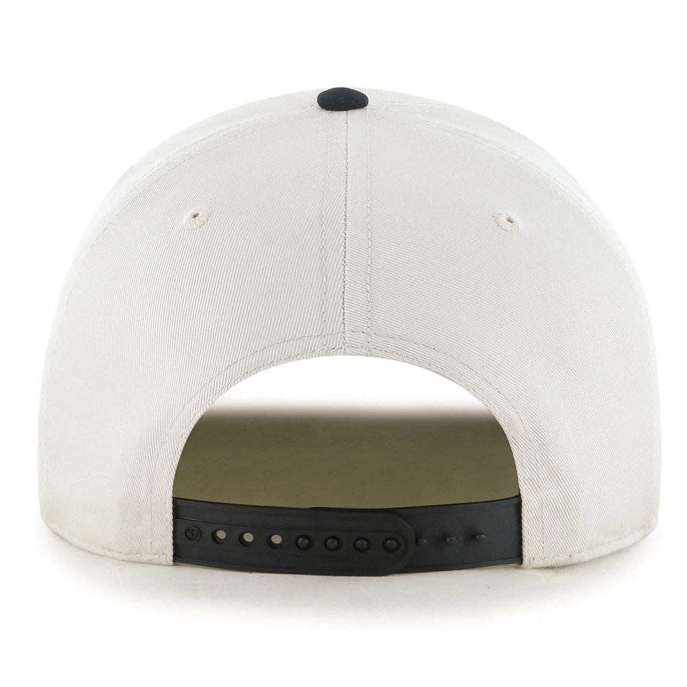 Men's '47 Cream/Black Pittsburgh Steelers Safe Bet Stable Hitch Adjustable Hat