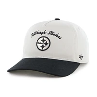 Men's '47 Cream/Black Pittsburgh Steelers Safe Bet Stable Hitch Adjustable Hat