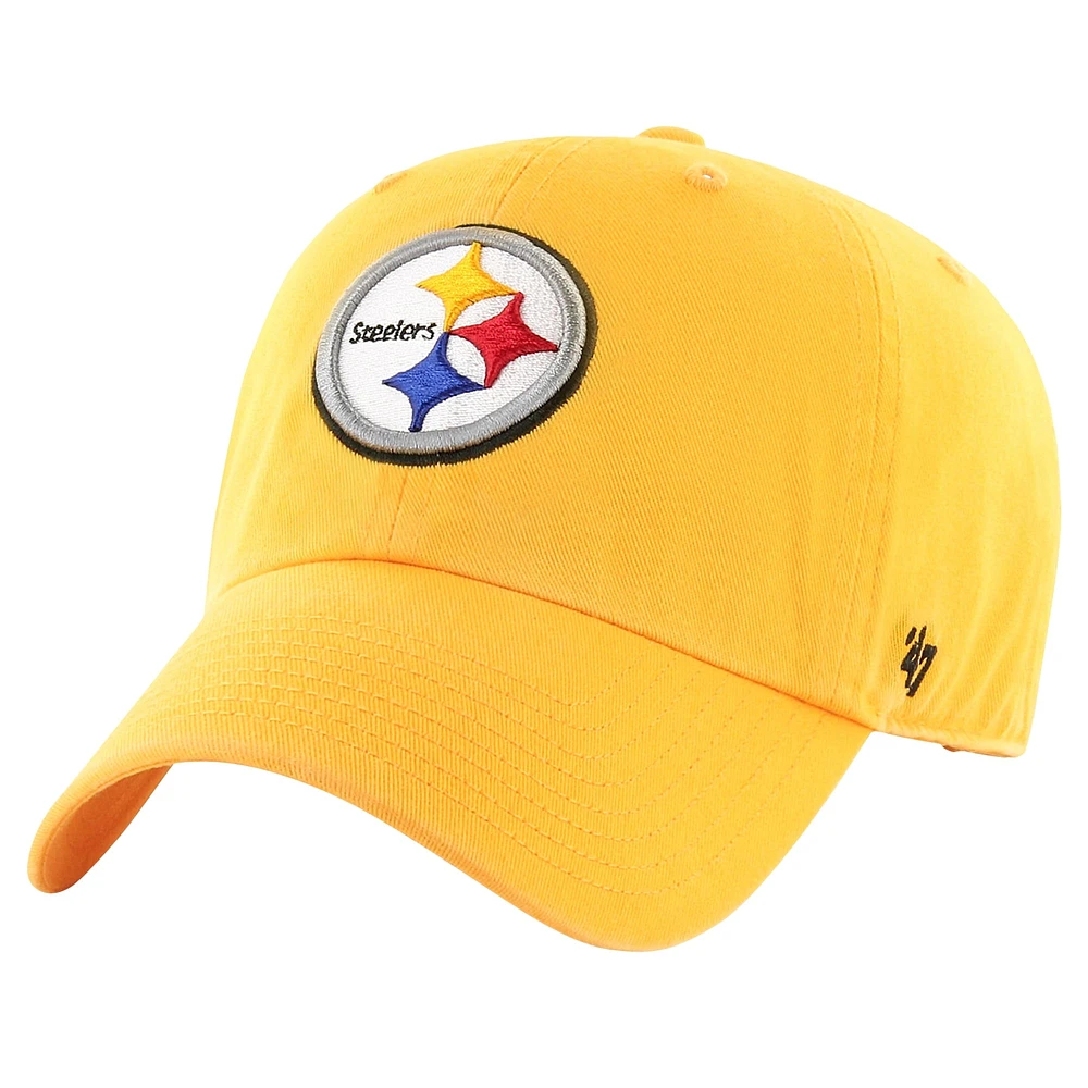 Casquette réglable de nettoyage secondaire des Steelers de Pittsburgh '47 Gold pour hommes