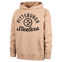 Men's '47  Khaki Pittsburgh Steelers Dusted Bowline River Pullover Hoodie