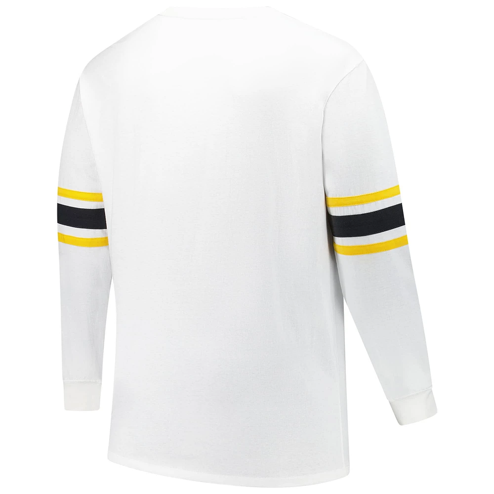 Men's '47 White Pittsburgh Steelers Big & Tall Premier Brex Long Sleeve T-Shirt