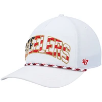 Men's '47 White Pittsburgh Steelers Hitch Stars and Stripes Trucker Adjustable Hat