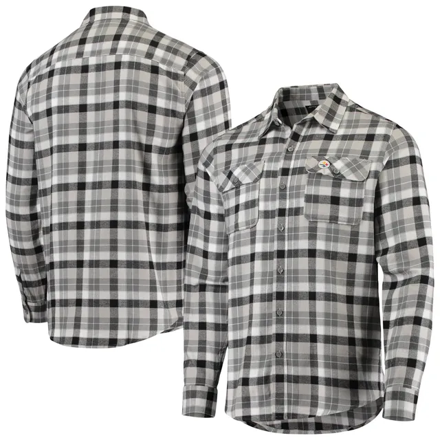 Steelers Women's Plaid Woven Long Sleeve Shirt - Xs