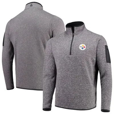 Men's New Era Gold/White Pittsburgh Steelers Gametime Quarter-Zip Hoodie Jacket