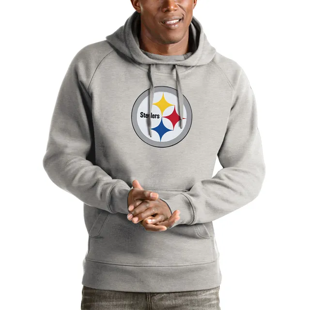 Men's Antigua White Pittsburgh Steelers Victory Pullover Sweatshirt Size: Medium