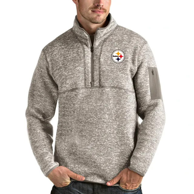 Men's Heather Gray Pittsburgh Steelers Big & Tall Fleece Raglan Full-Zip  Hoodie Jacket