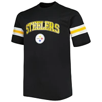 Men's Black Pittsburgh Steelers Big & Tall Arm Stripe T-Shirt