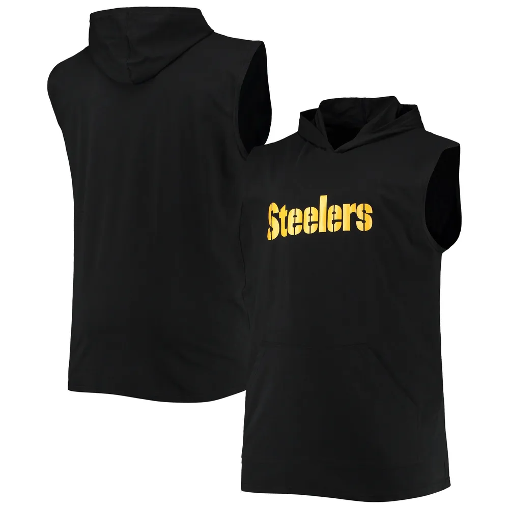 Lids Pittsburgh Steelers Big & Tall Muscle Sleeveless Pullover Hoodie -  Black